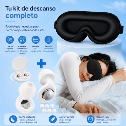 Antifaz de Descanso Ergonómico 3D con Tapones Integrados | VisConfort™