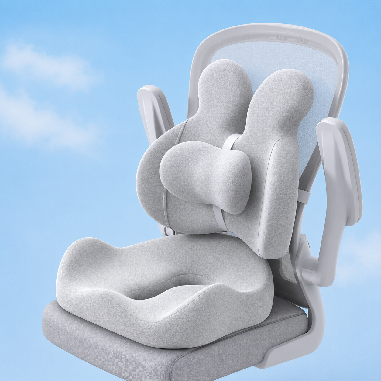 VisConfort™ – Pack Ergonómico Lumbar y Cojín Asiento